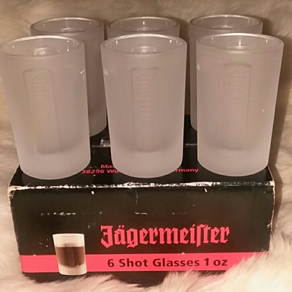NIB Set 6 Jagermeister 1 OZ Frosted Shot Glasses - Picture 1 of 8